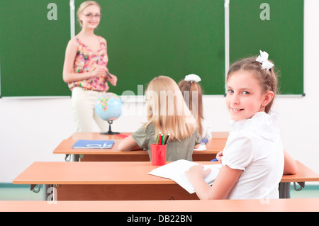 Portrait de la fille dans la classe Banque D'Images