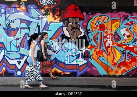 Les graffitis, Brick Lane, Londres, Angleterre Banque D'Images