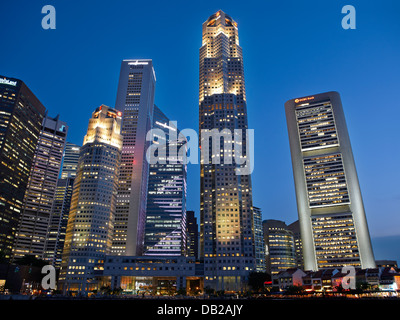 Gratte-ciel de Central Business District, Singapour. Banque D'Images