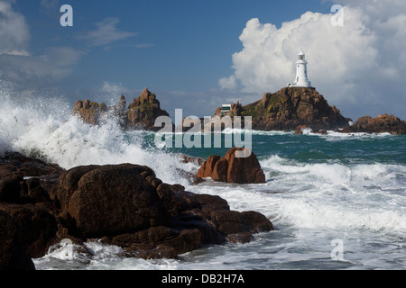 Corbiere Lighthouse Jersey Channel Islands, UK LA005939 Banque D'Images