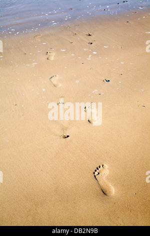 Des traces de pas dans le sable plage Holkham Norfolk Angleterre Banque D'Images