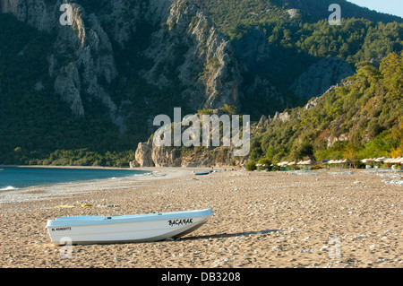 Asien, Türkei, Provinz Antalya, Cirali Olympos bei, Blick über den Strand von Cirali Banque D'Images