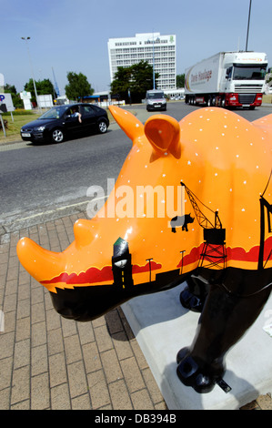 Southampton Docks, Art Rhino Project, Southampton, Hampshire, Angleterre, ROYAUME-UNI, GB. Banque D'Images