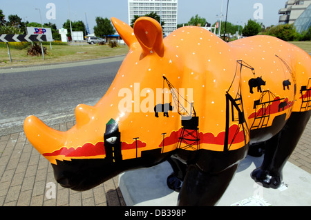 Southampton Docks, Art Rhino Project, Southampton, Hampshire, Angleterre, ROYAUME-UNI, GB. Banque D'Images