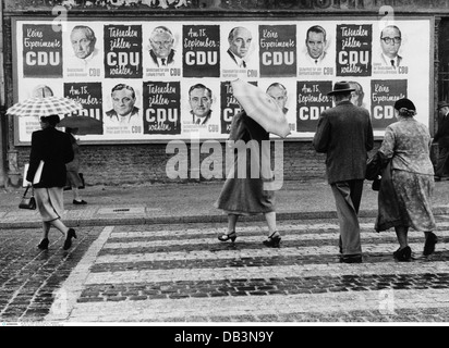 Géographie / voyage, Allemagne, politique, élection à la Diète fédérale 1957, affiche électorale de l'Union chrétienne-démocrate dans le district de Bonn/Bad Godesberg, 1957, droits additionnels-Clearences-non disponible Banque D'Images