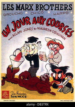 Les MARX BROTHERS UNE JOURNÉE AUX COURSES MGM, 1937. Réalisé par Sam Wood. Affiche de film Banque D'Images