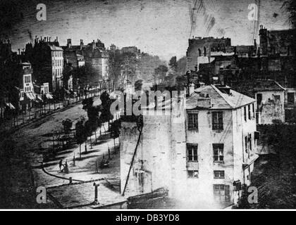 Niepce, Joseph Nicephore, 7.3.1765 - 5.7.1833, photographe français, co-inventeur de la photographie, vue sur une ville, 1838, Banque D'Images