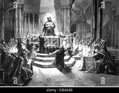 théâtre, opéra, 'Parsifal', par Richard Wagner, révélation du Saint Graal, après dessin, par Emil Doepler le plus jeune, gravure en bois, 19e siècle, droits additionnels-Clearences-non disponible Banque D'Images