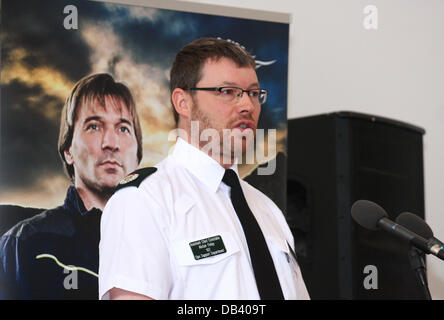 Belfast, en Irlande du Nord, Royaume-Uni. 23 juillet 2013. Jeux mondiaux des policiers et d'incendie conférence de presse dans la salle de l'Ulster, Belfast - Assistant directeur de police Alistair Finlay Crédit : Kevin Scott/Alamy Live News Banque D'Images