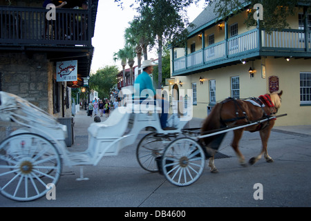 La calèche, Saint Augustine, Floride Banque D'Images