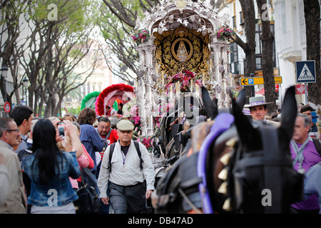 Pèlerinage catholique de Jerez à El Rocio, dans le sud de l'Espagne Banque D'Images