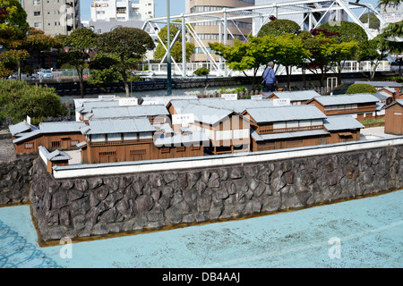 Modèle de l'île de Dejima historique, Nagasaki Banque D'Images