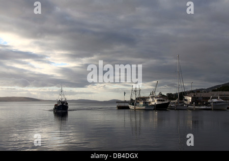 Soirée dans le port de Hobart Banque D'Images