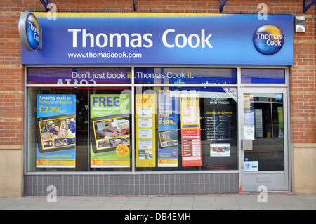 Succursale de Thomas Cook, les agents de voyages, Market Harborough, Leicestershire, England, UK Banque D'Images