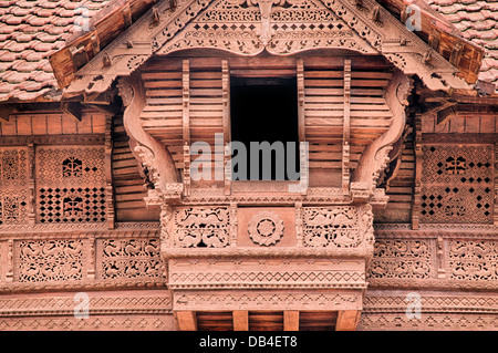 Le bâtiment traditionnel en bois , Padmanabhapuram palace Banque D'Images