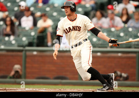 San Francisco, CA, USA. 23 juillet, 2013. Juillet 23, 2013 San Francisco, CA.voltigeur Hunter Pence géants au cours de l'action dans un match entre les Géants et les Reds de Cincinnati à AT & T Park à San Francisco, Californie. Les Rouges ont remporté 9-3.Daniel Gluskoter/CSM/Alamy Live News Banque D'Images