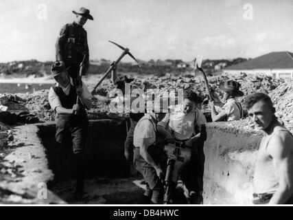 Militaire, Australie, recrute pendant l'entraînement militaire de base, vers 1940, droits additionnels-Clearences-non disponible Banque D'Images
