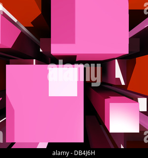 Arrière-plan montrant l'affiche de cubes virtuels Banque D'Images