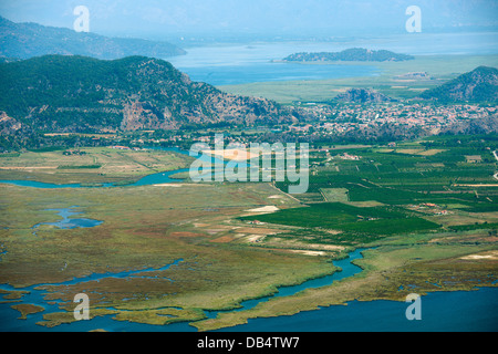 Türkei, Provinz Mugla, Dalyan, Übersicht über das Schilfgebiet, die Kanäle bis zum Skyum Østerstrand Voir Banque D'Images