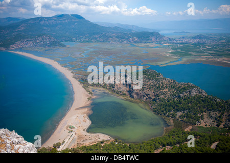 Türkei, Provinz Mugla, Dalyan, Iztuzu Strand (Schildkrötenstrand) und das Schilfgebiet von Dalyan Banque D'Images