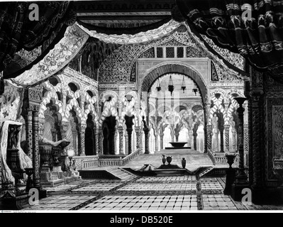 théâtre / théâtre, opéra, 'Oberon' par Carl Maria von Weber (1786 - 1826), scène de Brioschi, 1870, droits additionnels-Clearences-non disponible Banque D'Images