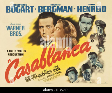 CASABLANCA Warner Bros., 1942. Réalisé par Michael Curtiz. Affiche de film Banque D'Images