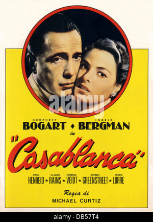 CASABLANCA Warner Bros., 1942. Réalisé par Michael Curtiz. Affiche de film Banque D'Images