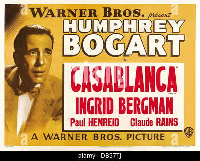 CASABLANCA Warner Bros., 1942. Réalisé par Michael Curtiz. Affiche de film Banque D'Images