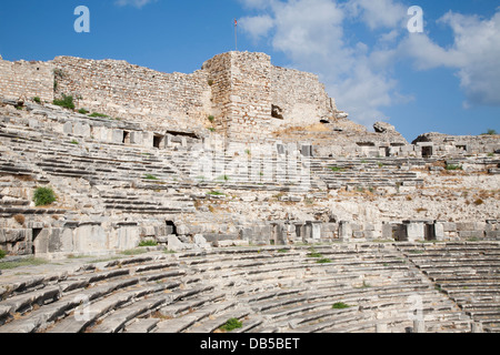 Théâtre, zone archéologique, Milet, le sud de la côte égéenne, la Turquie, l'Asie Banque D'Images