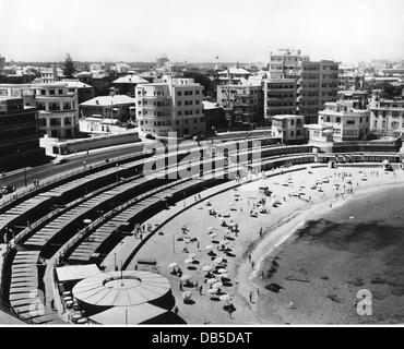 Géographie / Voyage, Egypte, Alexandrie, plages, vue de la plage publique de la baie Stanley, vers les années 1950, droits supplémentaires-Clearences-non disponible Banque D'Images