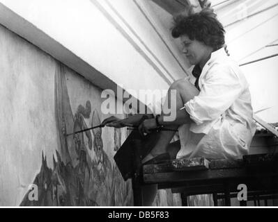 Géographie / Voyage, Allemagne, Munich, Gates, Isartor, restauration de la fresque par des restaurateurs polonais, 1972, droits supplémentaires-Clearences-non disponible Banque D'Images