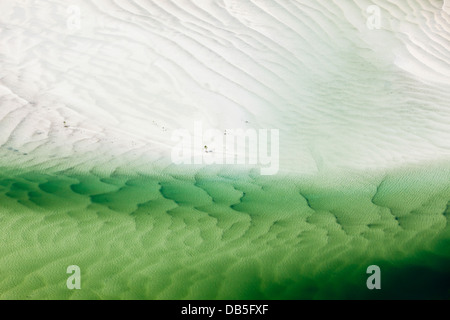 Vue aérienne de sable mobile rives de Hill Inlet. Whitsunday Island, Whitsundays, Queensland, Australie Banque D'Images