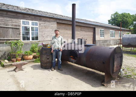 Haywood est ferme accueil à cidrier Tom Bray. Banque D'Images