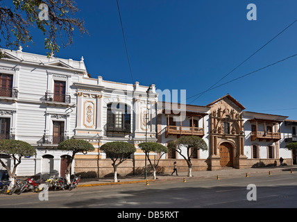 Casa de la Libertad, bâtiments coloniaux à Plaza de 25 de Mayo, Sucre, Bolivie, Amérique du Sud Banque D'Images