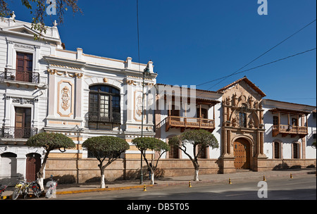 Casa de la Libertad, bâtiments coloniaux à Plaza de 25 de Mayo, Sucre, Bolivie, Amérique du Sud Banque D'Images