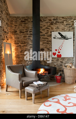 Lampe 'Standard' de découpe avec cheminée en acier de l'habitat par Focus, conçu par Dominique Imbert Banque D'Images