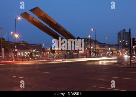 La station de bus à Vauxhall Vauxhall,nuit,Londres,Angleterre Banque D'Images