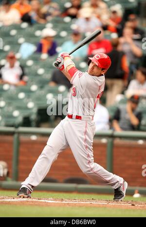 San Francisco, CA, USA. 23 juillet, 2013. Juillet 23, 2013 San Francisco, CA.Joey Votto Cincinnati Reds évoluant au cours de l'action dans un match contre les Giants de San Francisco à AT & T Park à San Francisco, Californie. Les Rouges ont remporté 9-3.Daniel Gluskoter/CSM/Alamy Live News Banque D'Images