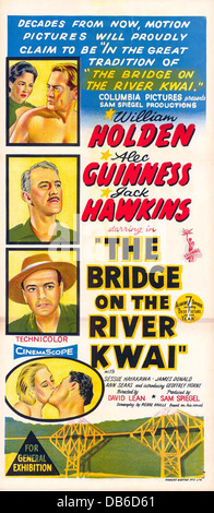 Le PONT SUR LA RIVIÈRE KWAI Colombie-Britannique, 1957. Réalisé par David Lean. Affiche de film Banque D'Images