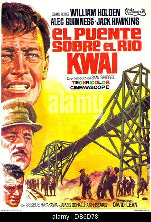 Le PONT SUR LA RIVIÈRE KWAI Colombie-Britannique, 1957. Réalisé par David Lean. Affiche de film Banque D'Images