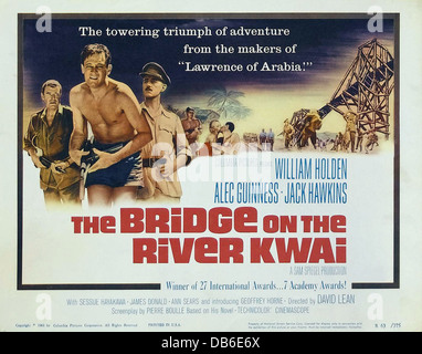 Le PONT SUR LA RIVIÈRE KWAI Colombie-Britannique, 1957. Réalisé par David Lean. Affiche de film Banque D'Images