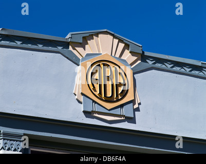 Nouvelle-zélande NAPIER DH ABH Art déco style décor bâtiment emblème initiales Banque D'Images