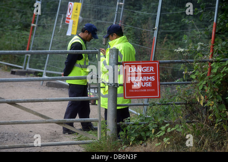 La fracturation hydraulique (fracking) société Cuadrilla a permis de forer tout près de Balcombe, West Sussex, UK. Banque D'Images