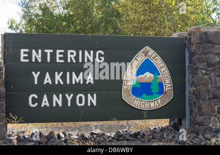 Yakima River Canyon Washington United States. La route panoramique de la Yakima Banque D'Images