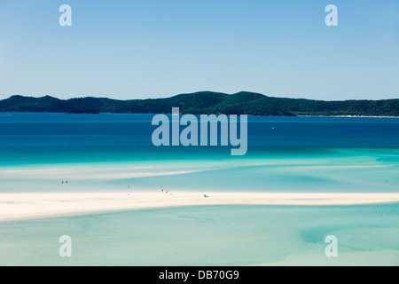 Les sables blancs et les eaux turquoise de l'Hill Inlet. Whitsunday Island, Whitsundays, Queensland, Australie Banque D'Images