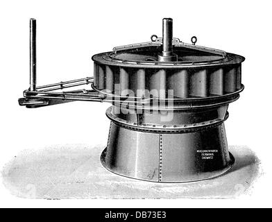 Énergie, eau, turbines, Francis turbine, construit par Germania machine Factory, Chemnitz, gravure de bois, fin du XIXe siècle, 19e siècle, générateur, générateurs, électricité, production de courant, production d'électricité, production d'énergie, production d'énergie, turbines, eau, hydro-électricité, hydroélectricité, hydroélectricité, historique, ingénierie, technique, technologie, technologies, technologies, droits additionnels-Clearences-non disponible Banque D'Images