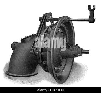 Énergie, eau, turbines, Francis turbine, construit par A. Wetzig machine usine, Wittenberg, gravure en bois, fin du XIXe siècle, 19e siècle, générateur, générateurs, électricité, production de courant, production d'électricité, production d'énergie, production d'énergie, turbines, eau, hydro-électricité, hydroélectricité, historique, ingénierie, technique, technologie, technologies, droits supplémentaires-Clearences-non disponible Banque D'Images