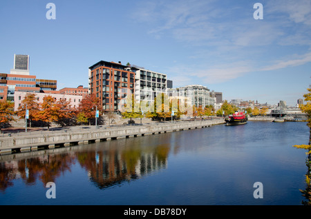 Canada, Québec, Montréal. Au bord de l'historique "Vieux Port" de Montréal. Banque D'Images