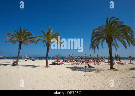 Plage de Platja d'Alcudia Banque D'Images