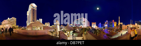 Panorama 360° de la Las Vegas Boulevard la nuit Banque D'Images